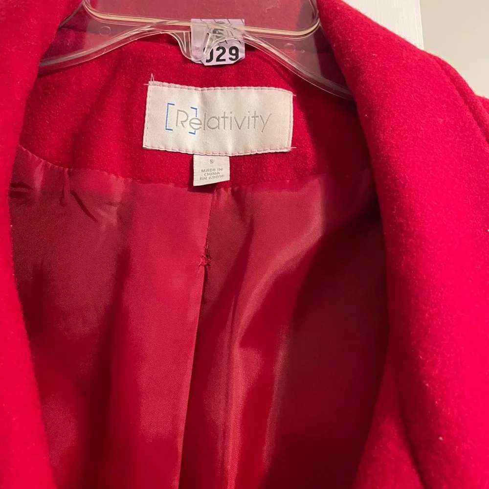 Relativity Vibrant Red Peacoat - Picture 4 of 4